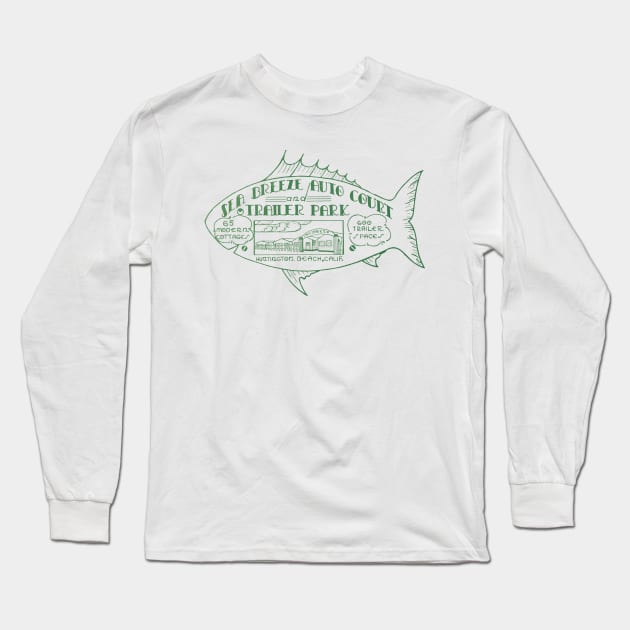 1935 Sea Breeze Auto Court Huntington Beach Long Sleeve T-Shirt by historicimage